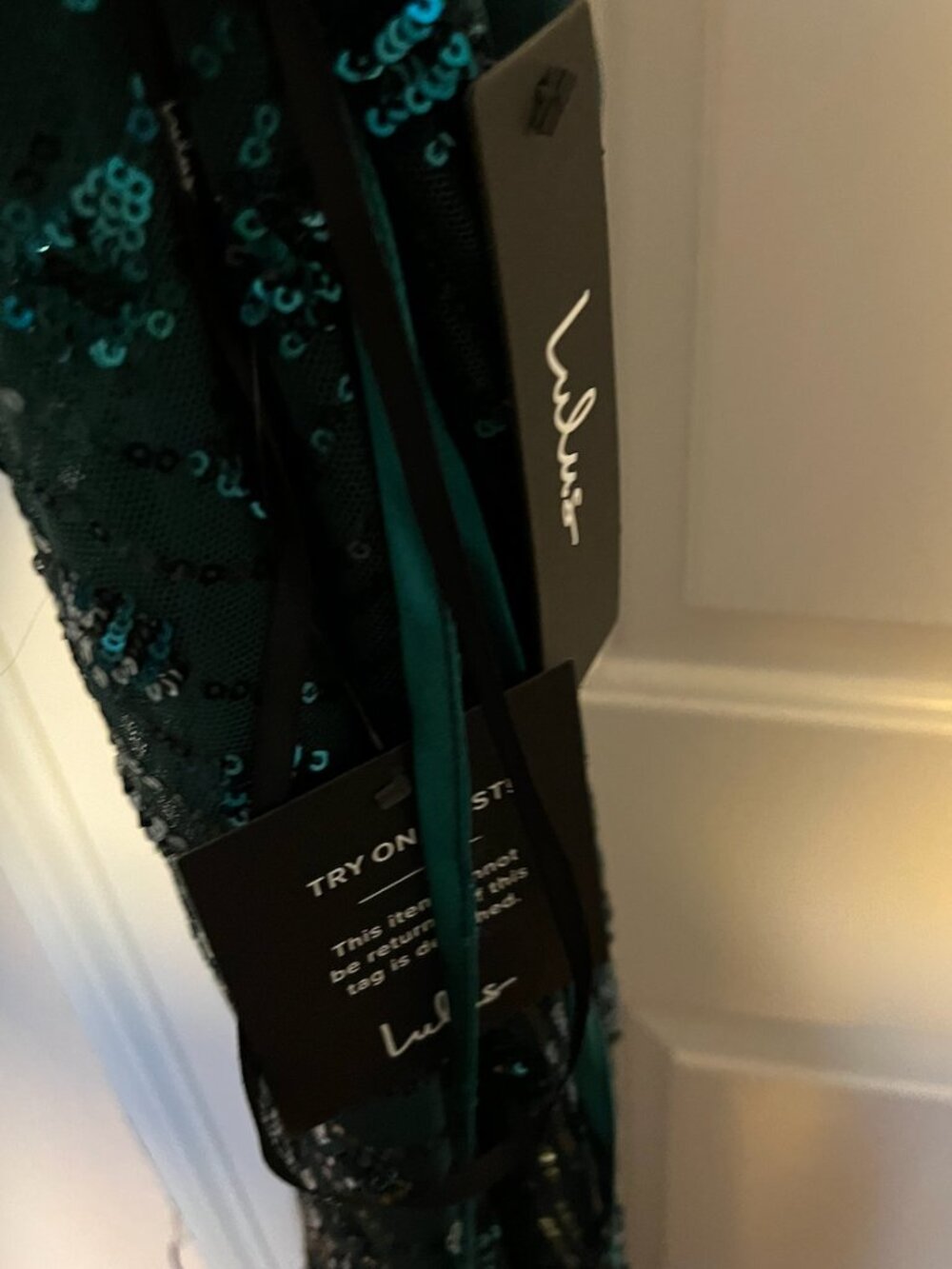 Lulus Photo Finish Forest Green Sequin Lace-Up Maxi Dress - Picture 4 of 4
